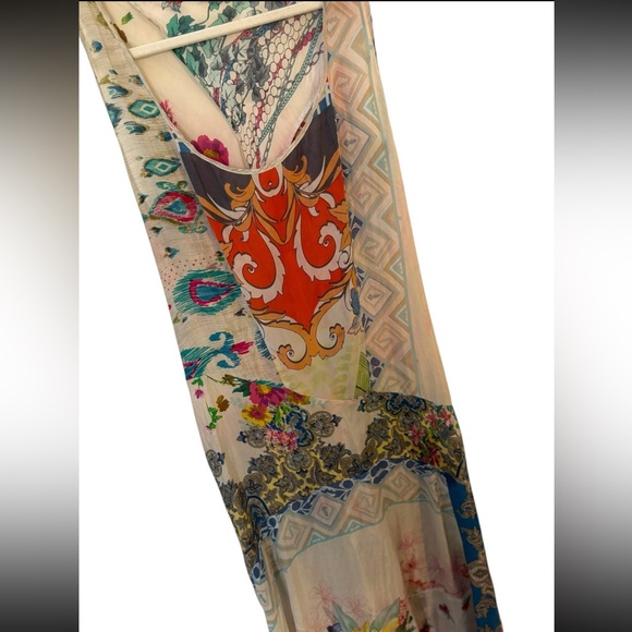 Johnny Was Silk Silvana Patchwork Garden Boho Maxi Dress Medium Luxe Floral - Picture 6 of 9